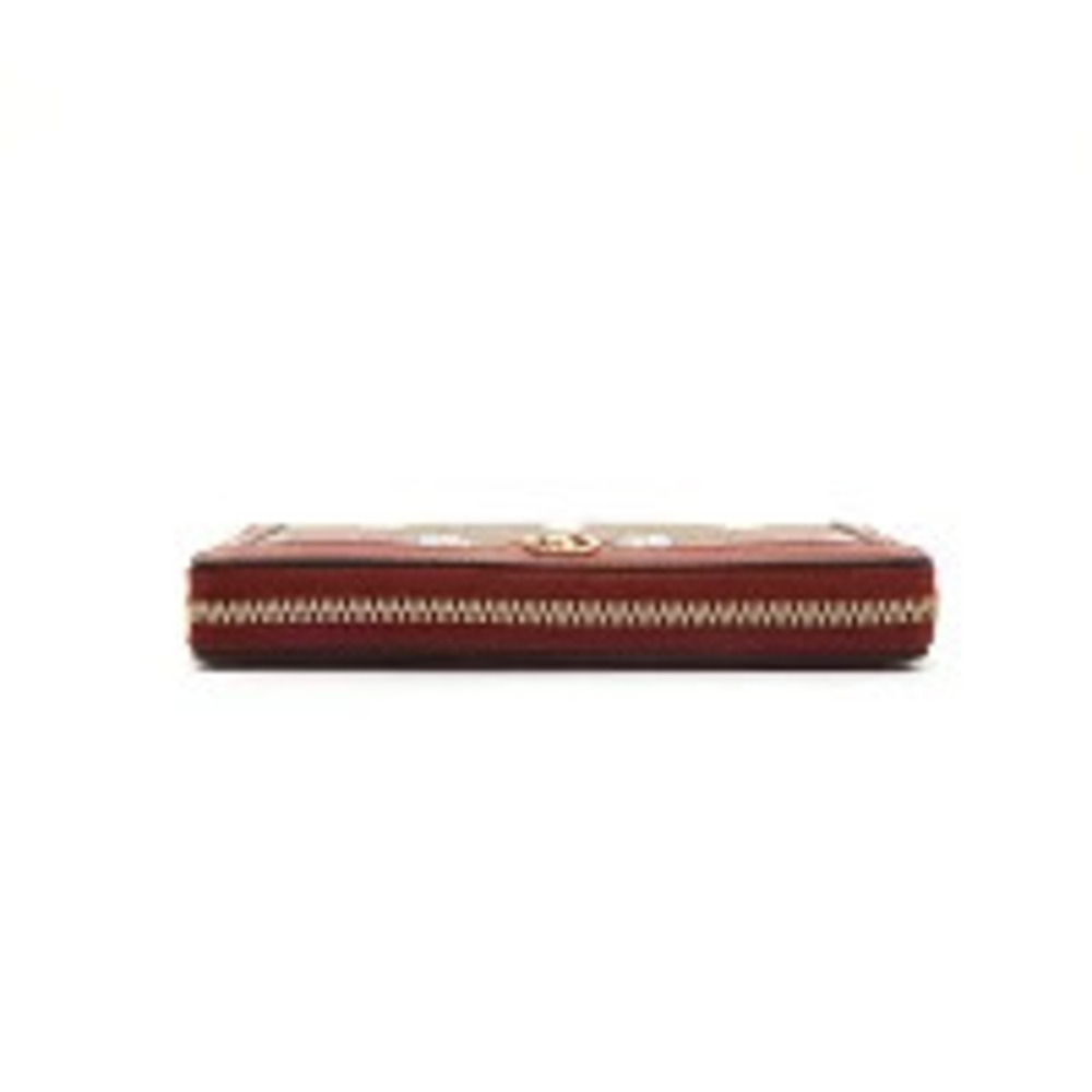Gucci Doraemon GG Supreme Zippy Long Wallet Brown Red - Picture 5 of 9